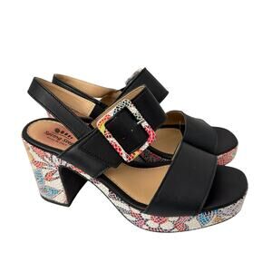 Spring Step Azucar Platform Sandal Women’s Size 8.5 Mosaic Open Toe Block Heel